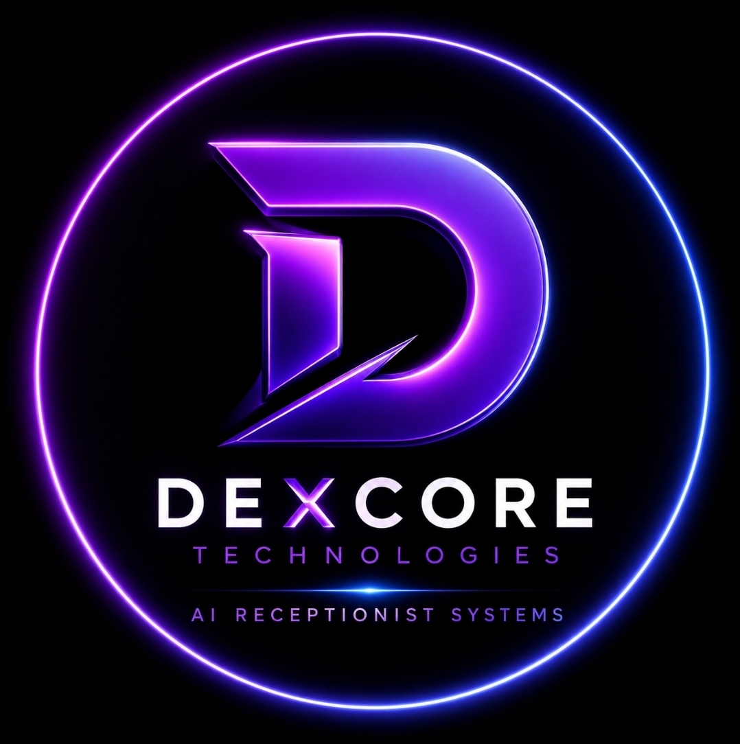 Logo de réceptionniste IA DEXCORE Technologies
