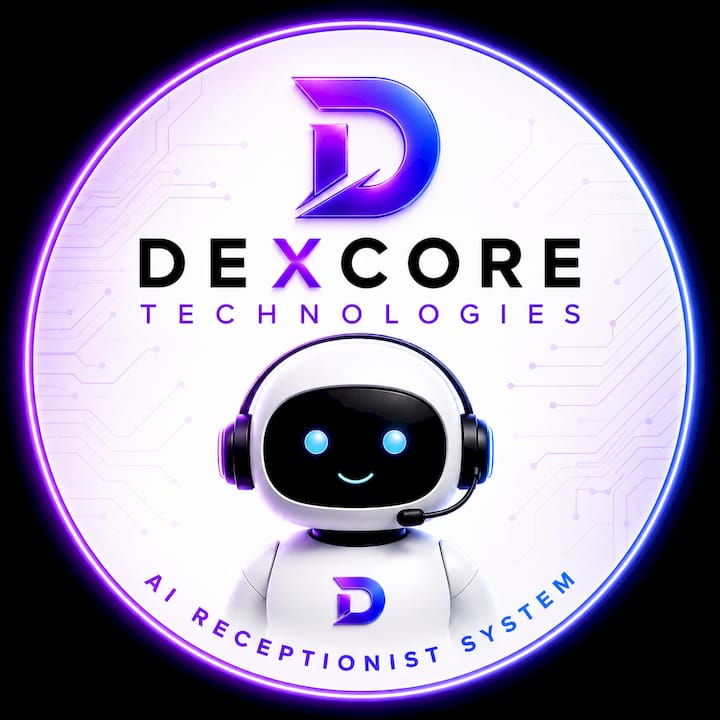 DEXCORE daytime mascot representing AI receptionist automation